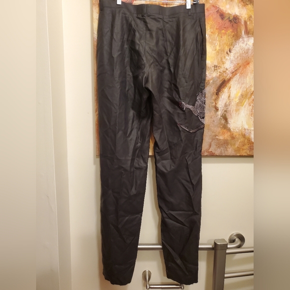 NWT $1990 sz L Masaromo made in Japan silk pants with embroidered dragon - Picture 6 of 6